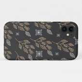 Coques Case-Mate iPhone Modèle Floral Or (Dos (Horizontal))