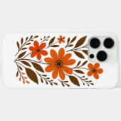Coques Case-Mate iPhone Modèle Floral Orange Rétro (Verso (horizontal))