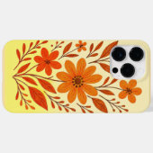 Coques Case-Mate iPhone Modèle Floral Orange Rétro (Verso (horizontal))