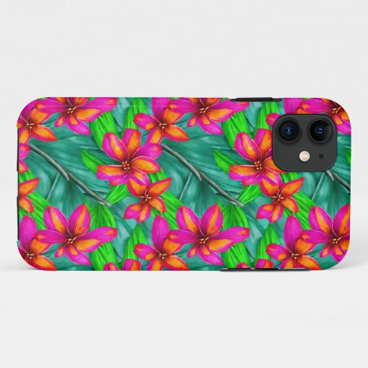 Coques Case-Mate iPhone Modèle floral Paradis tropical (Dos (Horizontal))