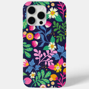 Coque iPhone 15 Pro Max Modèle floral peint à la main exotique-48330