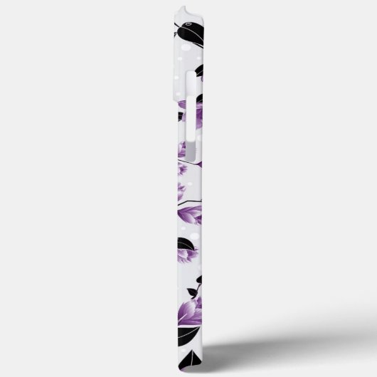Coques Case-Mate iPhone Modèle Floral pourpre (Verso / Gauche)