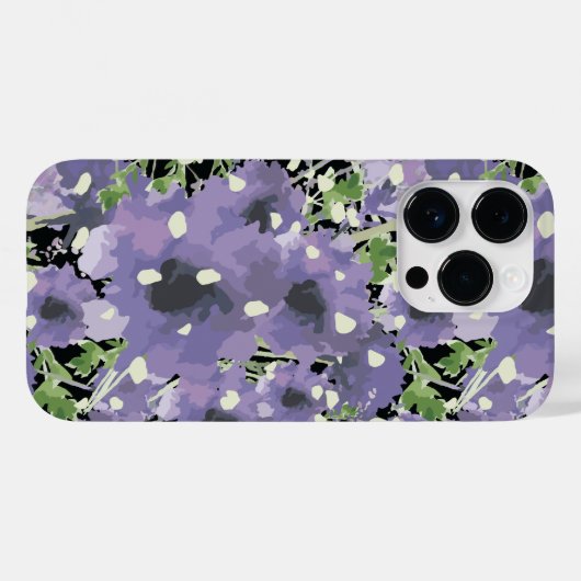 Coques Case-Mate iPhone Modèle Floral pourpre (Verso (horizontal))