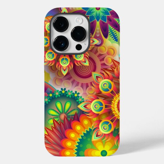 Coques Case-Mate iPhone Modèle floral psychédélique (Verso)
