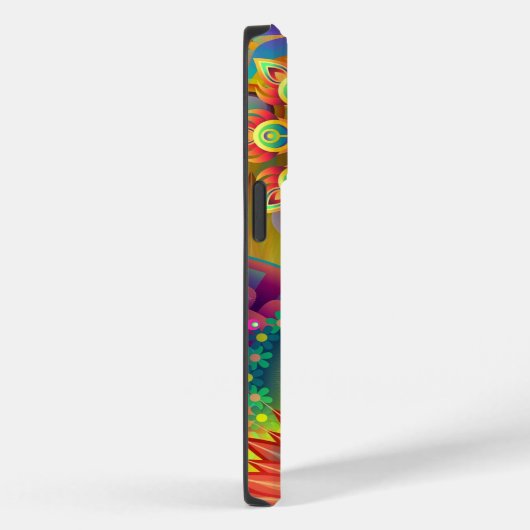 Coques Case-Mate iPhone Modèle floral psychédélique (Verso / Droite)