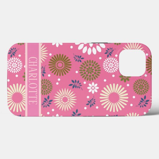 Coques Case-Mate iPhone Modèle floral rétro (Verso (horizontal))