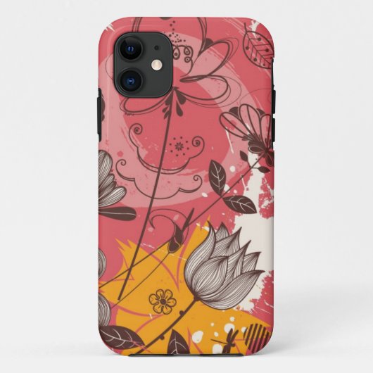 Coques Case-Mate iPhone Modèle floral rétro (Dos)