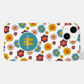 Coques Case-Mate iPhone Modèle floral rétro coloré (Verso (horizontal))