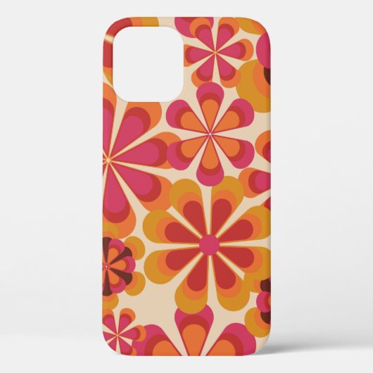 Coques Case-Mate iPhone Modèle floral rétro les années 70 sans couture ave (Verso)