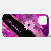 Coques Case-Mate iPhone Modèle floral rose joli personnalisé (Verso (horizontal))