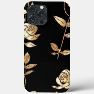 Case-Mate iPhone Case Modèle Floral Rose noir & or
