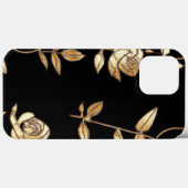 Coques Case-Mate iPhone Modèle Floral Rose noir & or (Verso (horizontal))