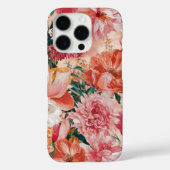 Coques Case-Mate iPhone Modèle Floral rose orange (Verso)