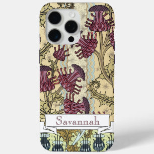 Coque iPhone 15 Pro Max Modèle floral Vintage Art déco personnalisé