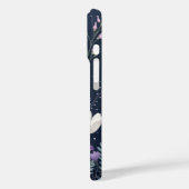 Coques Case-Mate iPhone Modèle floral violet noir - blanc foncé (Verso / Gauche)