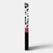 Coques Case-Mate iPhone Modèle initial personnalisé, rose, noir Damas (Verso / Gauche)