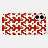 Coques Case-Mate iPhone Modèle marocain Ikat Damask, Rouge profond et blan (Verso (horizontal))