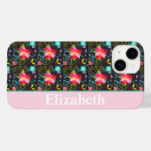 Coques Case-Mate iPhone Modèle moderne de poinsettia de Noël (Verso (horizontal))