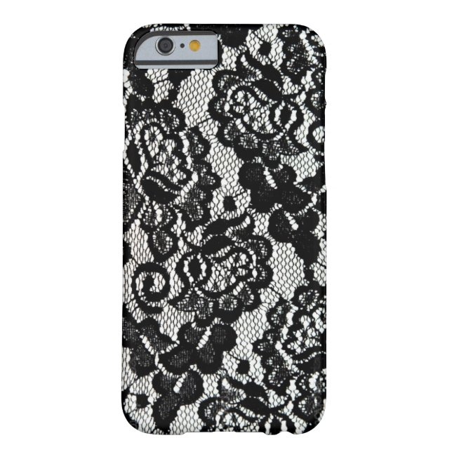 Coques Case-Mate iPhone Modèle noir romantique de dentelle (Dos)
