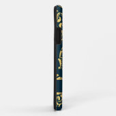 Coques Case-Mate iPhone Modèle or et vert turquoise damassé (Dos/Droite)