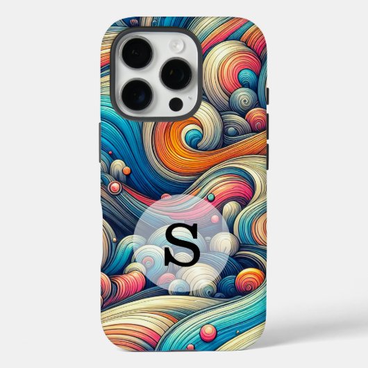 Coques Case-Mate iPhone Modèle personnalisé impression psychédélique ondul (Verso)