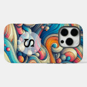 Coques Case-Mate iPhone Modèle personnalisé impression psychédélique ondul (Verso (horizontal))