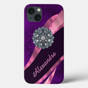 Case-Mate iPhone Case Modèle personnalisé joli élégant violet damassé