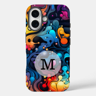 Coques iPhone 16 Modèle personnalisé motif ondulé coloré