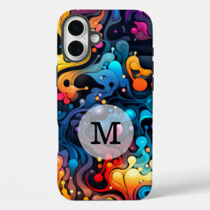 Coques iPhone 16 Plus Modèle personnalisé motif ondulé coloré