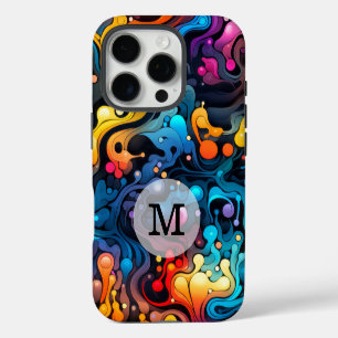 Coques iPhone 16 Pro Modèle personnalisé motif ondulé coloré
