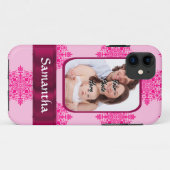 Coques Case-Mate iPhone Modèle photo rose de damassé (Dos (Horizontal))