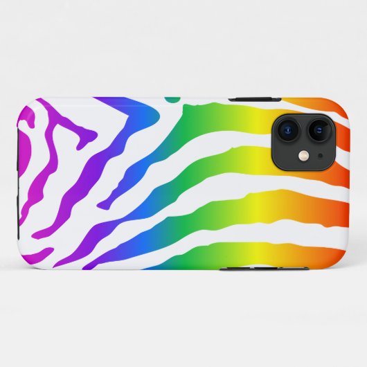 Coques Case-Mate iPhone Modèle Rainbow Zebra (Dos (Horizontal))