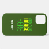 COQUES Case-Mate iPhone MODÈLE TEXTE D'IMAGE VERTE DE FORÊT ÉDITABLE MODER (Verso (horizontal))