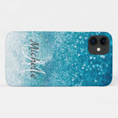 Coques Case-Mate iPhone Modèle turquoise parsemé, personnaliser (Dos (Horizontal))