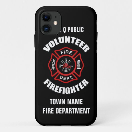 Coques Case-Mate iPhone Modèle volontaire de nom de sapeur-pompier (Dos)