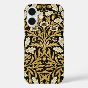 Coques iPhone 16 Modèle William Morris Vintage Gold Black Oak