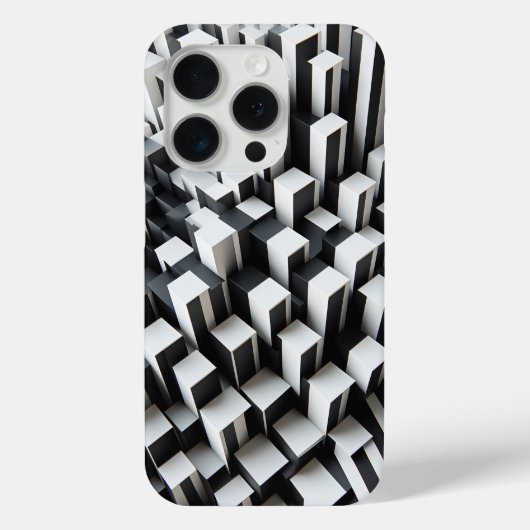 Coques Case-Mate iPhone Modern 3D Black & White Geometric Phone Case  (Verso)