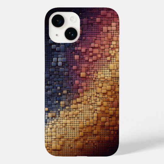 Coques Case-Mate iPhone Modern 3D Geometric Blocks Gradient Navy Blue and  (Verso)