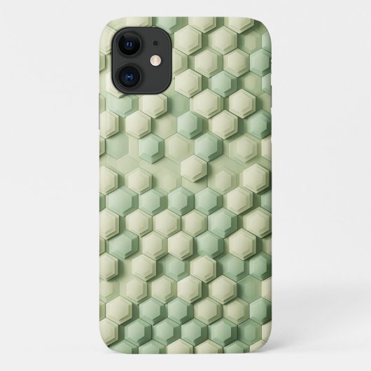 Coques Case-Mate iPhone Modern 3D Geometric Hexagon Pattern - Elegant Mint (Dos)