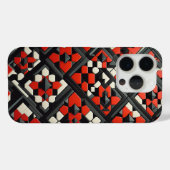 Coques Case-Mate iPhone Modern 3D Geometric Mandala Case - Bold Red, Black (Verso (horizontal))