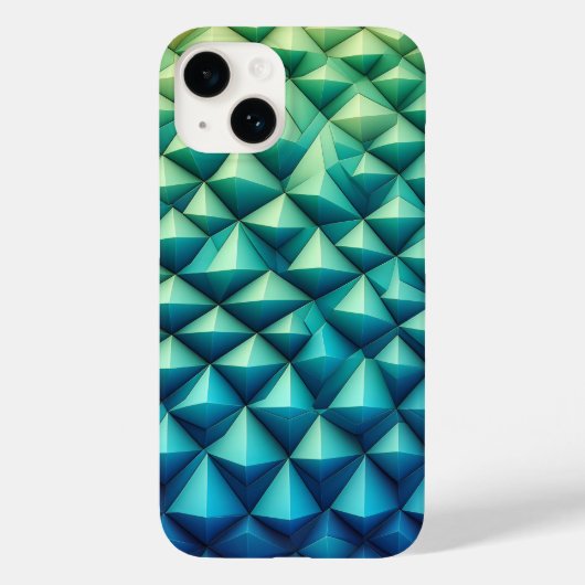 Coques Case-Mate iPhone Modern 3D Geometric Pyramid Phone Case - Teal and  (Verso)