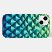 Coques Case-Mate iPhone Modern 3D Geometric Pyramid Phone Case - Teal and  (Verso (horizontal))