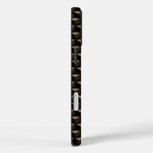 Coques Case-Mate iPhone Modern 3D Monogram, Geometric Bronze Pattern (Verso / Droite)