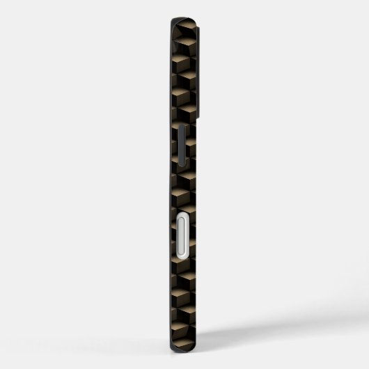 Coques Case-Mate iPhone Modern 3D Monogram, Geometric Bronze Pattern (Verso / Droite)