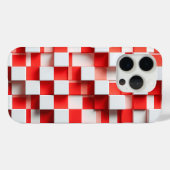 Coques Case-Mate iPhone Modern 3D Red & White Geometric Cube Case Abstract (Verso (horizontal))
