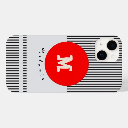 Coques Case-Mate iPhone Modern abstract aesthetic minimal Monogram (Verso (horizontal))