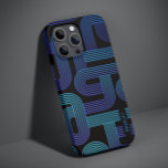 Coque Pour iPhone 14 Modern Abstract Blue Purple Geometric Custom Name<br><div class="desc">Modern Abstract Blue Purple Geometric Custom Name iPhone Smart Phone Case features an abstract geometric pattern in blue and purple with your custom name at the base. Perfect gift for him or her for Christmas,  birthday,  anniversary,  Father's Day and more. Designed by ©Evco Studio www.zazzle.com/store/evcostudio</div>