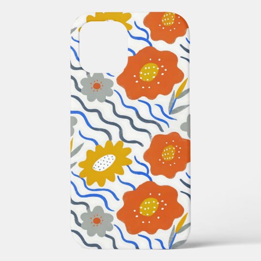 Coques Case-Mate iPhone Modern Abstract Flowers Boho Wavy (Verso)