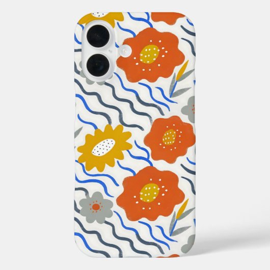 Coques Case-Mate iPhone Modern Abstract Flowers Boho Wavy (Verso)