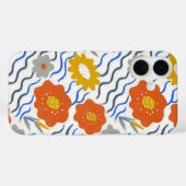 Coques Case-Mate iPhone Modern Abstract Flowers Boho Wavy (Verso (horizontal))